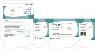 PRINCIPAL DISPLAY PANEL								Rydapt®								NDC 0078-0698-99								(midostaurin) Capsules								25 mg								Rx only								56 soft capsules								Contents: 2 packs containing 28 capsules each								NOVARTIS - rydapt 03