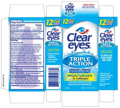 clear-eyes-triple-action-01.jpg PRINCIPAL DISPLAY PANELClear eyes®TRIPLE ACTION LUBRICANT/REDNESS RELIEVER EYE DROPSSTERILE 0.5 FL OZ (15 mL) - clear eyes triple action 01