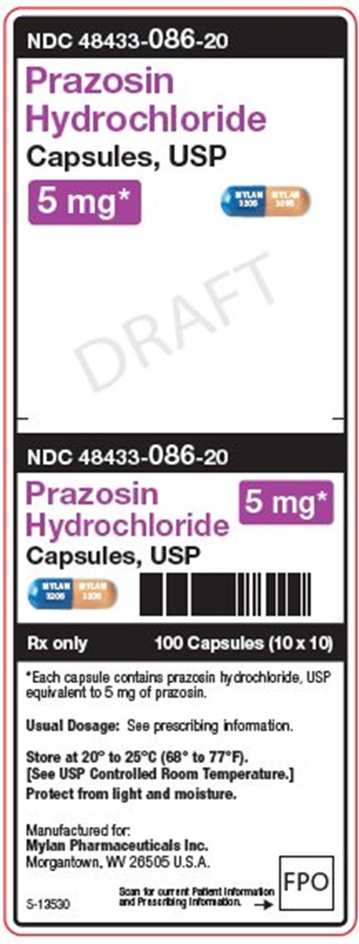 Prazosin Hydrochloride 5 mg Capsules, Usp Unit Carton Label (Image 06)