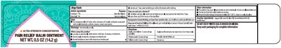 Image Description (Pain Relief Balm Ointment Container Label)
