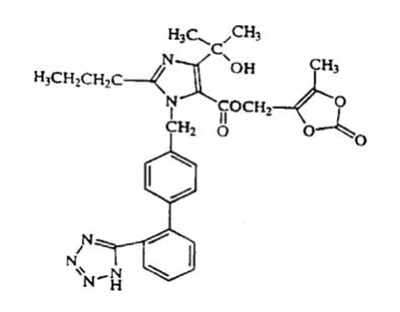 The Structural Formula For Olmesartan Medoxomil Is Chemically Described As 2,3-dihydroxy-2-butenyl 4-(1-hydroxy-1-methylethyl)-2-propyl-1-[p-(o-1h-tetrazol-5-ylphenyl)benzyl]imidazole-5-carboxylate, C (Azor 06)