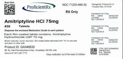 71205-466-30 (Amitriptyline 75mg 1000)