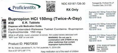 63187-726-30 (Bupropion Hydrochloride Sr 3)