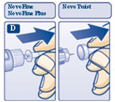 Diagram D: Pull Off Inner Needle Cap. (Image 57)