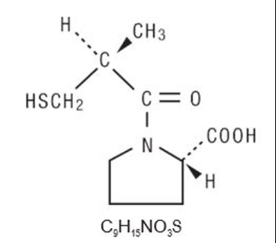 chemical structure - captopril chemical structure