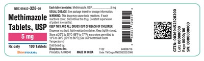 image01.jpg Methimazole Tablets, USP 5 mg bottle label - image01