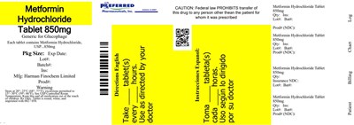 Metformin Hydrochloride Tablet 850mg - metformin 850mg 1000s