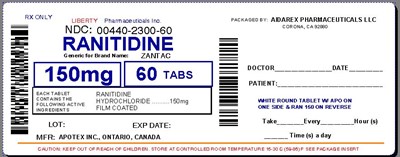 Image Label (Ranitidine 150 mg 60 Tabs For Apotex 2)