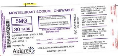 53217-0357_montelukast-sod_chew-5mg (Montelukast Sodium 5mg 4)
