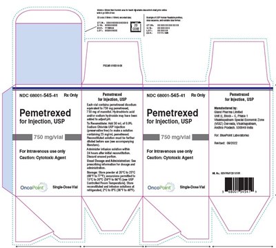 Pemetrexed For Injection 750mg Carton (Image 02)
