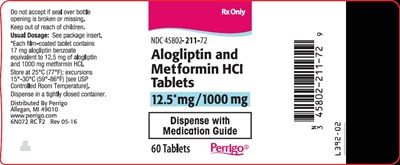 alogliptin-08.jpg PRINCIPAL DISPLAY PANEL - 12.5 mg/1000 mg Tablet Bottle Label - alogliptin 08