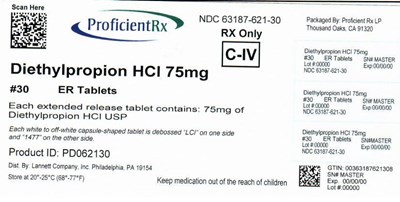 63187-621-30 (Diethylpropion Hydrochloride Extended Release Tabl 2)