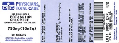 3671.jpg image of 750 mg/10 mEq package label - 3671