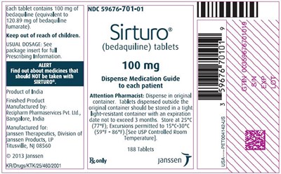 PRINCIPAL DISPLAY PANEL - 100 mg Tablet Bottle Label - sirturo 04