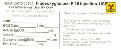 Principal Display Panelndc 52670-551-30fludeoxyglucose F 18 Injection, Uspintravenous Userx Only (Fludeoxyglucose F 18 Injection 02)