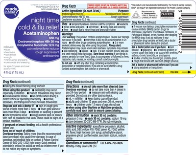 nighttime-cold-and-flu-original-liquid-ric-1.jpg Acetaminophen 650 mg, Dextromethorphan HBr 30 mg, Doxylamine Succinate 12.5 mg - nighttime cold and flu original liquid ric 1