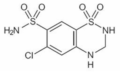hydrochlorothiazide-capsule-1.jpg Hydrochlorothiazide structural formula. - hydrochlorothiazide capsule 1