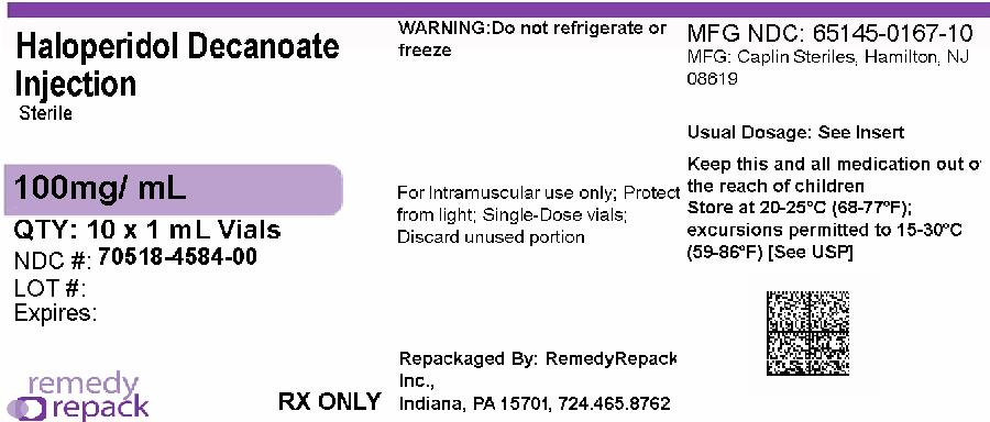 Haloperidol Decanoate Injection- Images NDC70518-4584