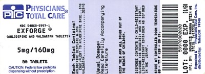 Principal Display Panel – Package Label – 5 mg*/160 mg Tablets (5997)