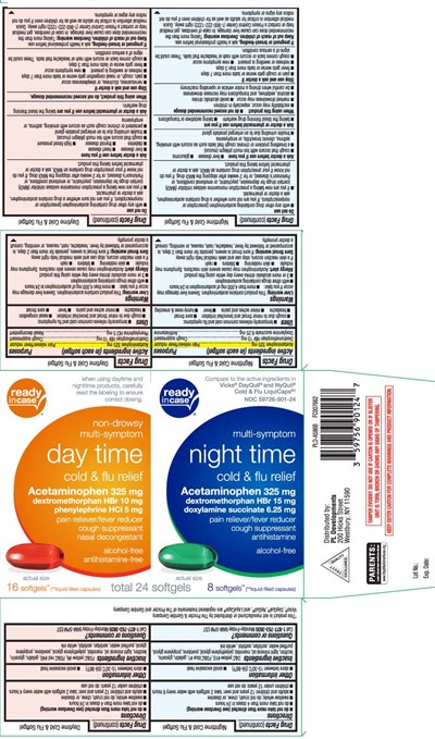 Acetaminophen 325 mg, Dextromethorphan Hbr 10mg, Phenylephrine HCl 5mg, Acetaminophen 325 mg, Dextromethorphan Hbr 15 mg, Doxylamine Succinate 6.25 mg (Daytime Pe Nighttime No Pse Pe Softgels Pur Family 1)