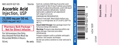 Package Label (PRINCIPAL DISPLAY – Ascorbic Acid Injection, USP 50 mL Pharmacy Bulk Package Vial Label)