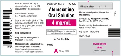 "image Description" (Atomoxetine HCl Os 4mg mL Bottle Label)