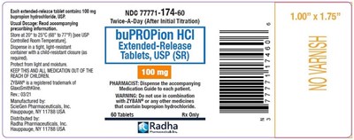 bupropion-100mg-60tab.jpg bupropion HCL 100 mg 60 Extended-Release Tablet, USP Labell - bupropion 100mg 60tab
