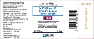 bupropion-150mg-500tab.jpg bupropion HCL 150 mg 500 Extended-Release Tablet, USP Labell - bupropion 150mg 500tab