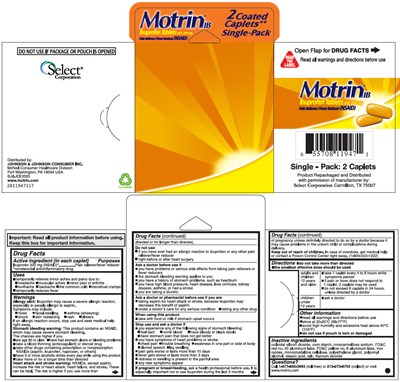 motrin-01.jpg PRINCIPAL DISPLAY PANEL - 2 Caplet Pouch Blister Pack - motrin 01