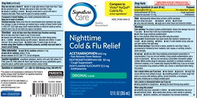 Acetaminophen 650 mg, Dextromethorphan Hbr 30 mg, Doxylamine Succinate 12.5 mg (Nighttime Cold And Flu Relief Liquid 1)