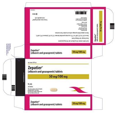 zepatier-03.jpg PRINCIPAL DISPLAY PANEL - 50 mg/100 mg Tablet Dose Pack Carton - zepatier 03