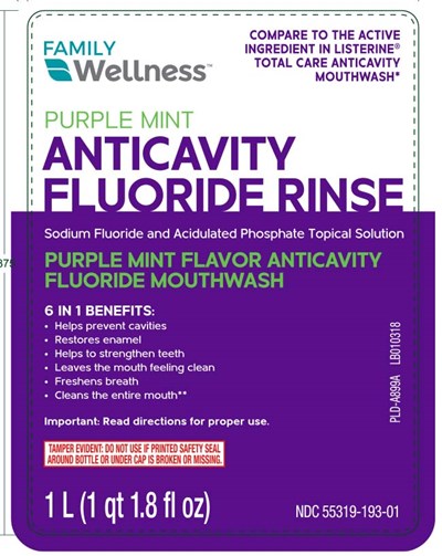 Family Wellness Purple Mint Fluoride Rinse (Sodium Fluoride and Acidulated Phosphate Topical Solution PDP)