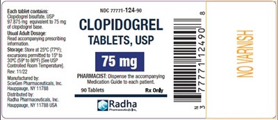 75 mg Label 90 - clopidogrel 75mg 90tablets
