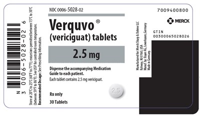PRINCIPAL DISPLAY PANEL - 2.5 mg Bottle Label - verquvo 05