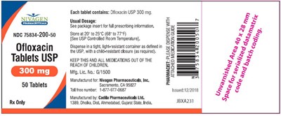 ofloxacin-05.jpg PRINCIPAL DISPLAY PANEL - 300 mg Tablet Bottle Label - ofloxacin 05