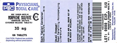 image of 30 mg package label - 4033