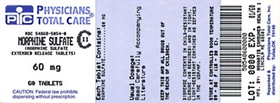 image of 60 mg package label - 5054