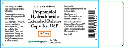 propranolol-05.jpg Principal Display Panel - 160 mg Capsule Bottle Label - propranolol 05