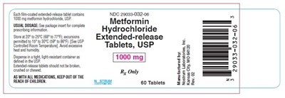 met-1000mg-60ct.jpg NDC 29033-032-06 Metformin hydrochloride extended-release tablets 1,000 mg/tablet 60 TABLETS Rx only - met 1000mg 60ct
