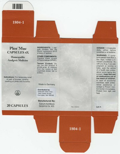 pleo-muc-01.jpg Principal Display Panel - 20 Capsule Carton - pleo muc 01