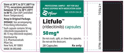Litfulo-05.jpg PRINCIPAL DISPLAY PANEL - 50 mg Capsule Bottle Label Sample - Litfulo 05