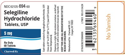 Image Description (Selegiline HCl Tab 5mg Bottle Label)