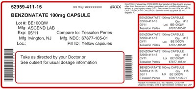 benzonatate-act-100mg-100cc.jpg Bottle Label - 100mg - 100 capsules - benzonatate act 100mg 100cc