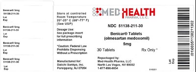 benicar-figure-3.jpg Benicar Tablets - Package Label - 5 mg 30 ct Bottle Label - benicar figure 3