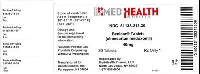 benicar-figure-5.jpg Benicar Tablets - Package Label - 20 mg 100 ct Carton - benicar figure 5