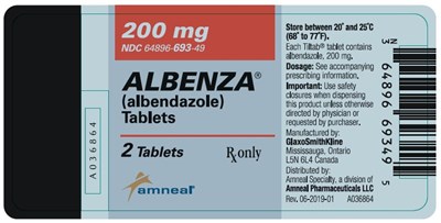 albenza-2.jpg Container Label - 2 count - NDC 64896-693-49 - albenza 2