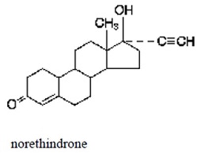 norethindrone-str.jpg Chemical Structure - norethindrone str