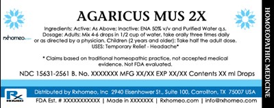 Product Label - drops agaricus mus fda