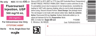 fluorouracil-fig1.jpg PACKAGE LABEL-PRINCIPAL DISPLAY PANEL - 500 mg/10 mL (50 mg/mL) - Container Label - fluorouracil fig1