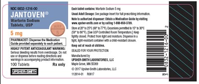jantoven-07.jpg PRINCIPAL DISPLAY PANEL - 5 mg Tablet Bottle Label - jantoven 07